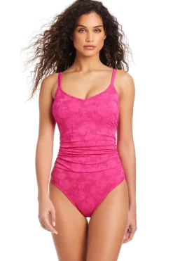 Textured One Piece Swimsuit