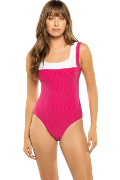 Textured One Piece Swimsuit
