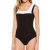 Textured One Piece Swimsuit