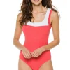 Textured One Piece Swimsuit