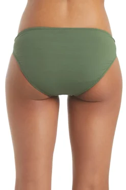 Textured Tab Side Hipster Bikini Bottom