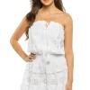Velia Embroidered Strapless Mini Dress