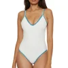 V-Neck One Piece Swimsuit