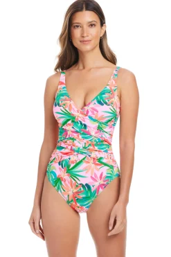 V-Neck One Piece Swimsuit