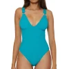 V-Neck One Piece Swimsuit