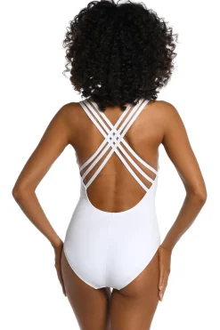 V-Neck Over The Shoulder One Piece Swimsuit