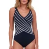 V-Neck Surplice One Piece Swimsuit