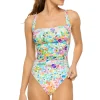 Wild Bloom Square Neck One Piece Swimsuit